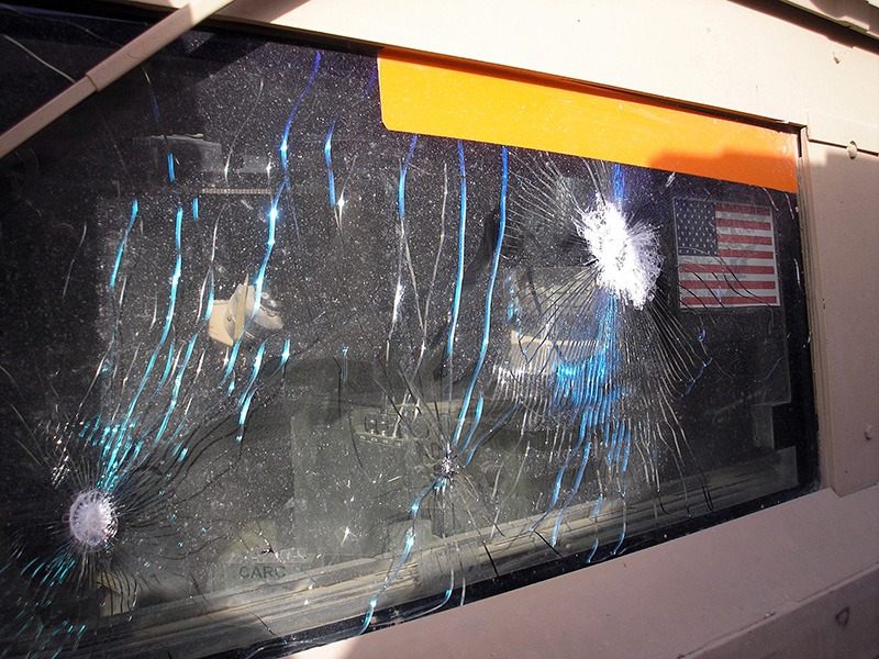 Saved by 3-inch Thick Ballistic Glass